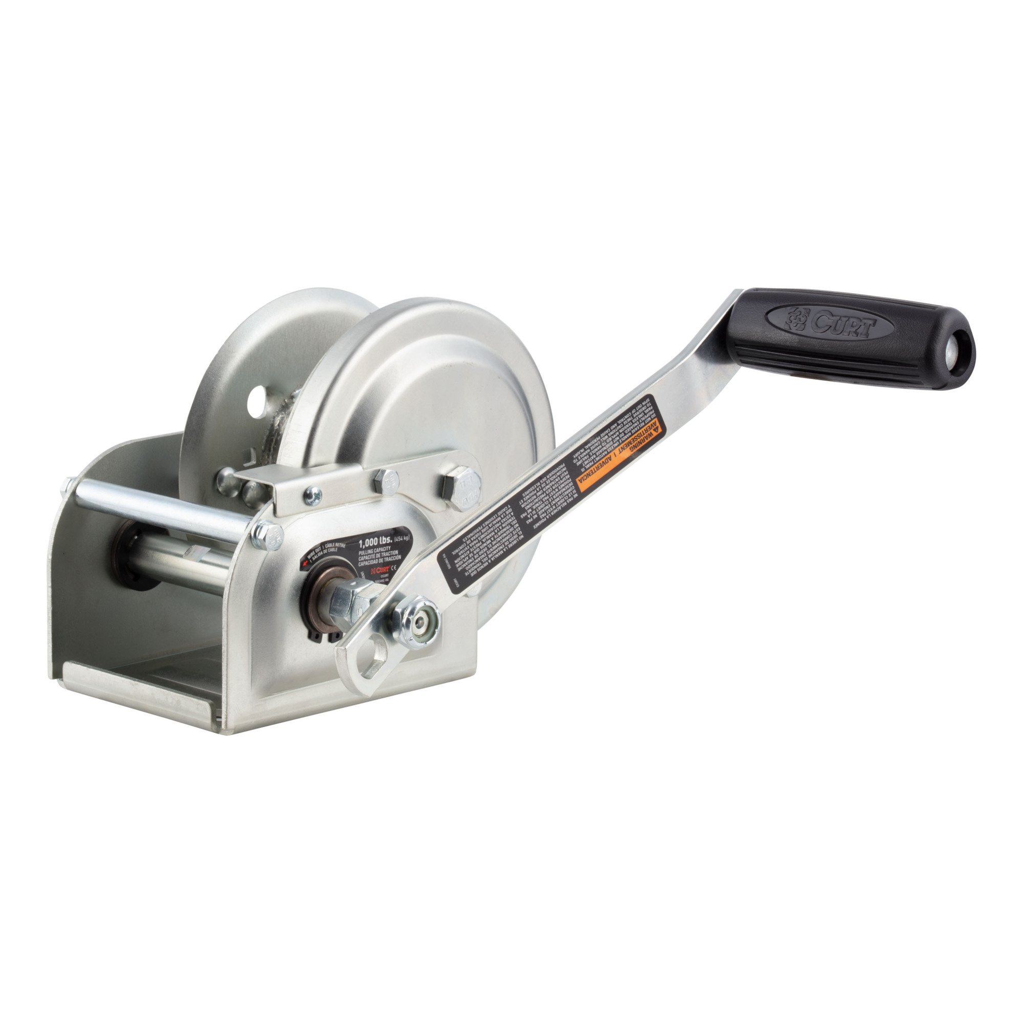 Curt Manufacturing Hand-Crank Brake Winch — 1,000 Lb. Capacity, 4.2:1 Gear Ratio, 7in. Handle, Model# 29610